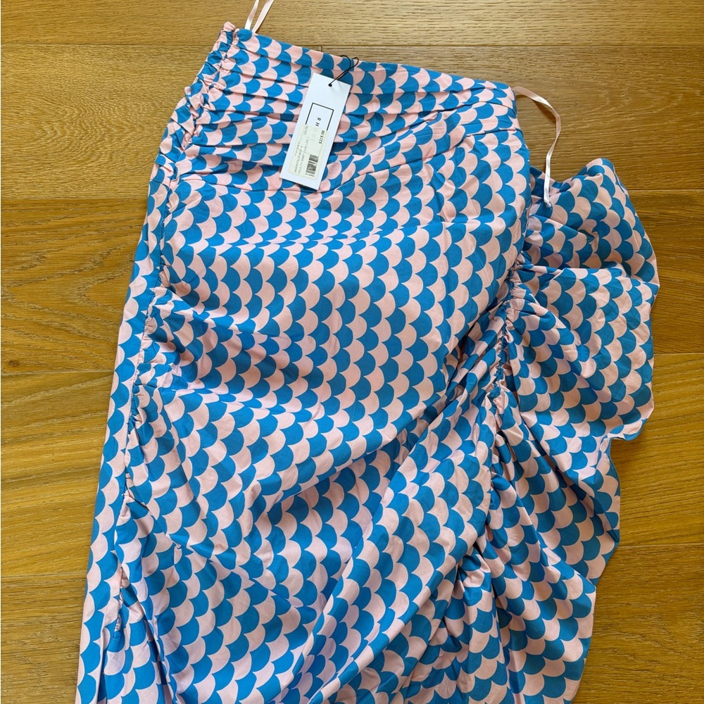 RHODE Asymmetrical Skirt in Pink and Blue